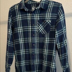 Wonder Nation Navy Plaid boys Button-Down Shirt